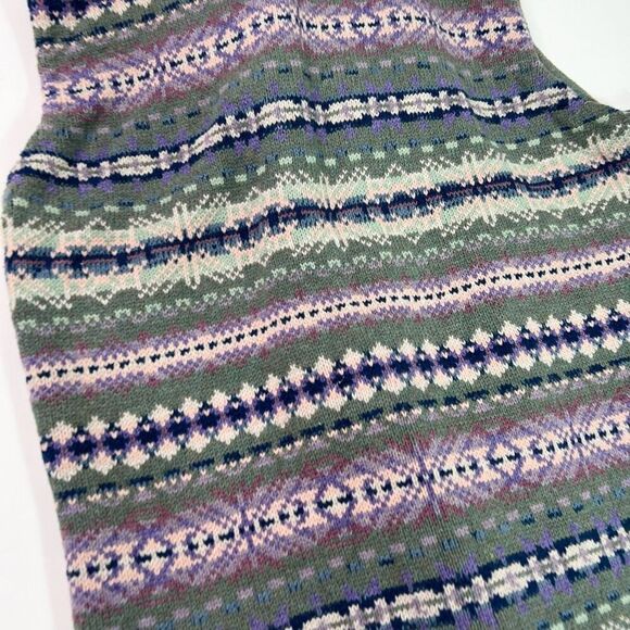 Chaps Sweater Vest Women Medium Button Up Fair Isle Grant Grandma Cozy Canincore - Picture 9 of 10